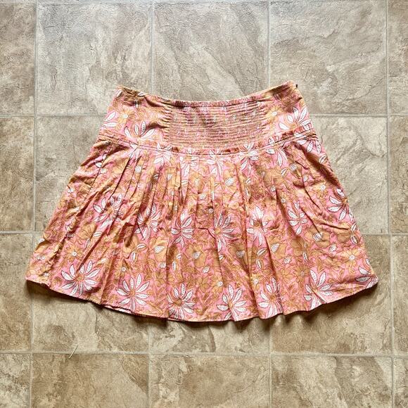 Banana Republic Mini Skirt 8 Pink Floral Boho Coquette Feminine Romantic Preppy - Picture 2 of 9